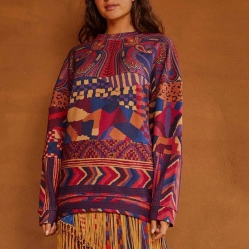 FARM RIO TUNIC SWEATSHIRT SMALL OVERSIZED fit